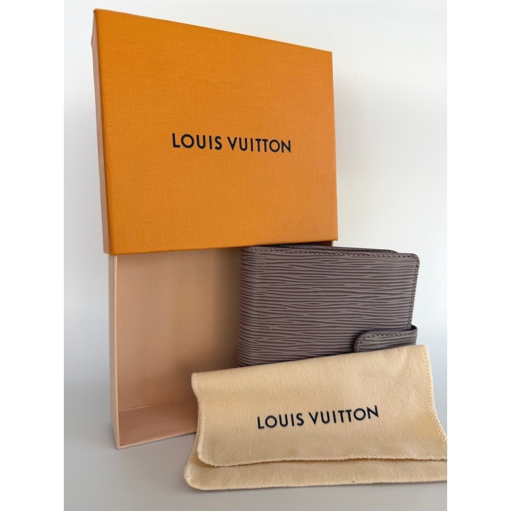 Louis Vuitton Epi Elise Compact Wallet Lilac Mauve Snap Coin Purse LV Bifold - Picture 4 of 11